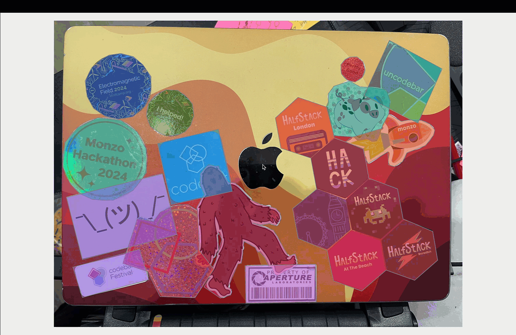 a gif of an interactive sticker gallery